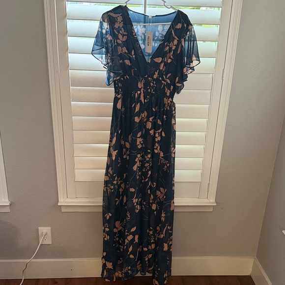 Baltic Born Dresses & Skirts - Baltic Born Navy and Pink Floral Maxi Dress